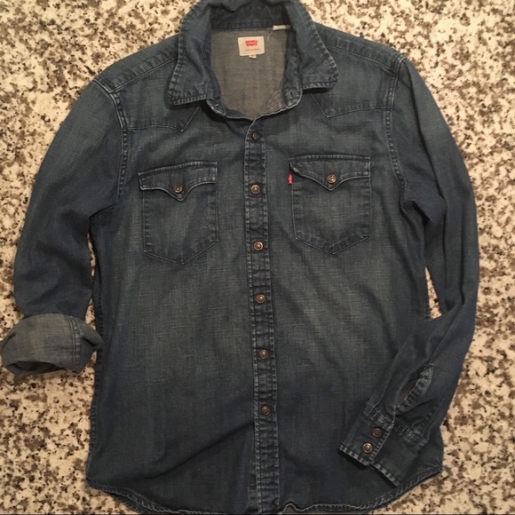 mens levi's barstow denim shirt